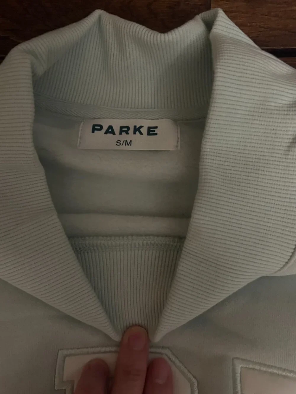 Parke Bridal Varsity Mockneck in Pale Blue Size S/M NEW IN BAG - Picture 4 of 5